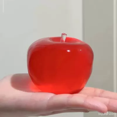 Formable Crystal Red /Green /Blue Creamy Texture Big Apple 🍎 Vaseline Stress Ball (7.5cm)