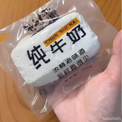 Water-like texture bursting pure milk taba squishy toy (around 185g)