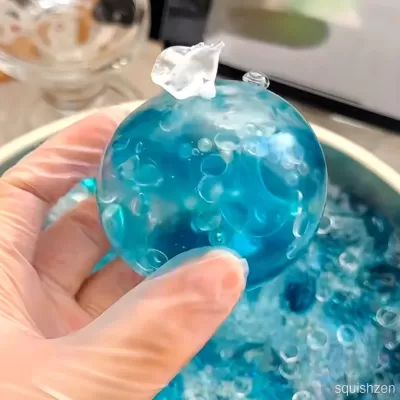 Gel-like Texture Ramune Soda Stress Ball Zip-tie Toy Fidget (5cm ball skin)