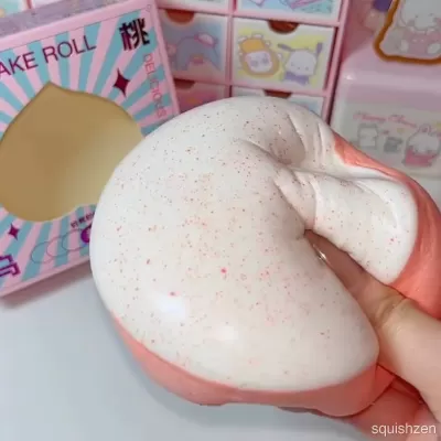 White Peach Cake Roll & Oreo Chocolate Cake Sticky Slow-rising Squishy Toy