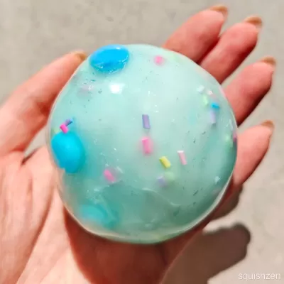 Wax Crispy Shell Sugar Crystals Macaron Blue Stress Relief Handmade Ball