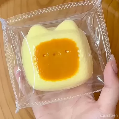 Water-like Texture Bursting Cute Grilled Kitty Taba Squishy Toy