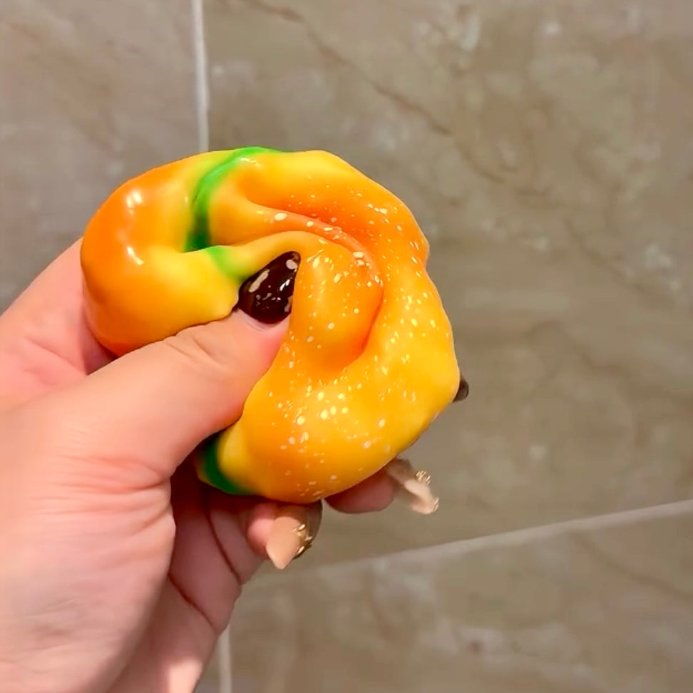 Chunky Crunchy Burger Stress Ball Fidget Toy - Charming Cheese