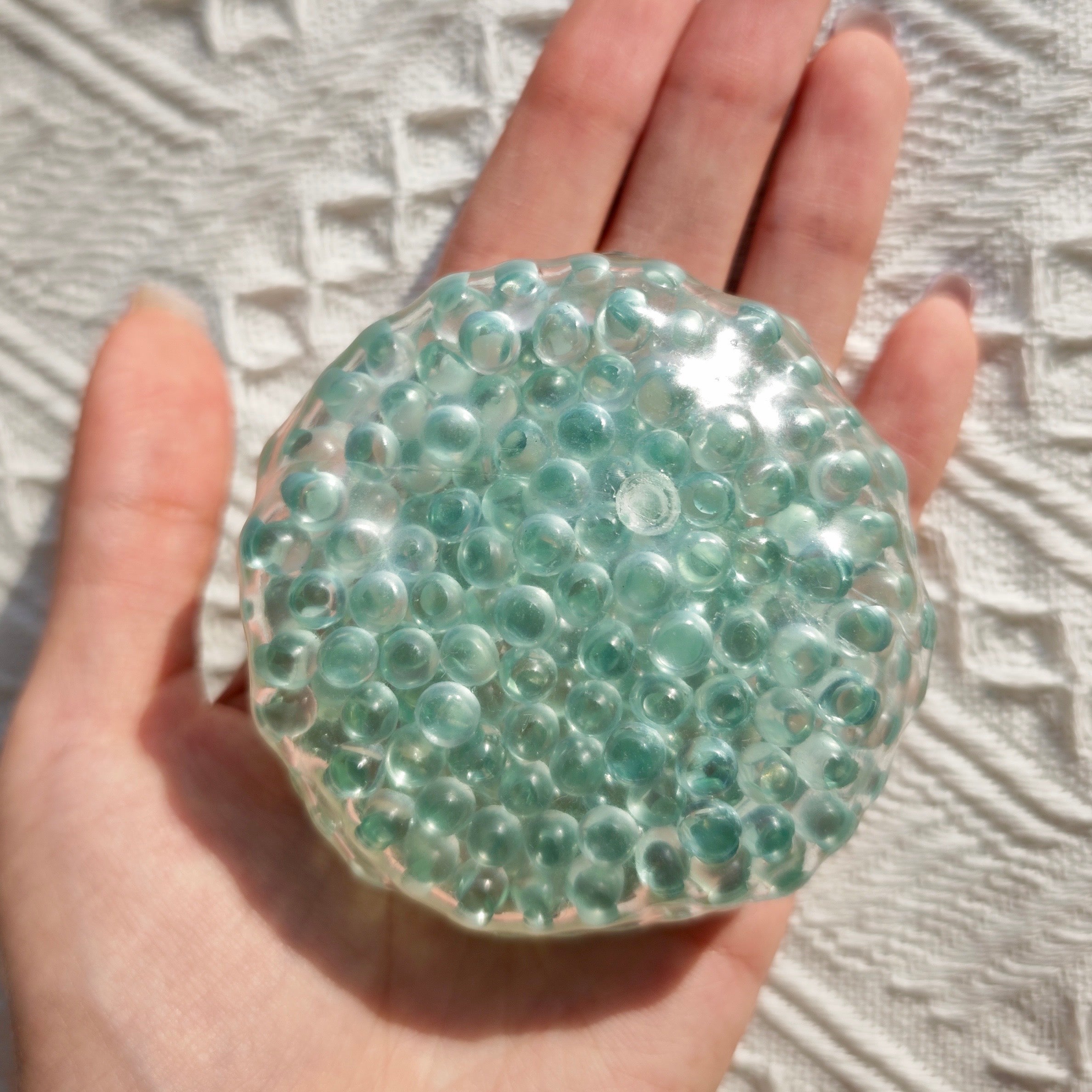 Crystal-clear Glass Pancake Stress Ball Fidget Toy - Charming Cheese