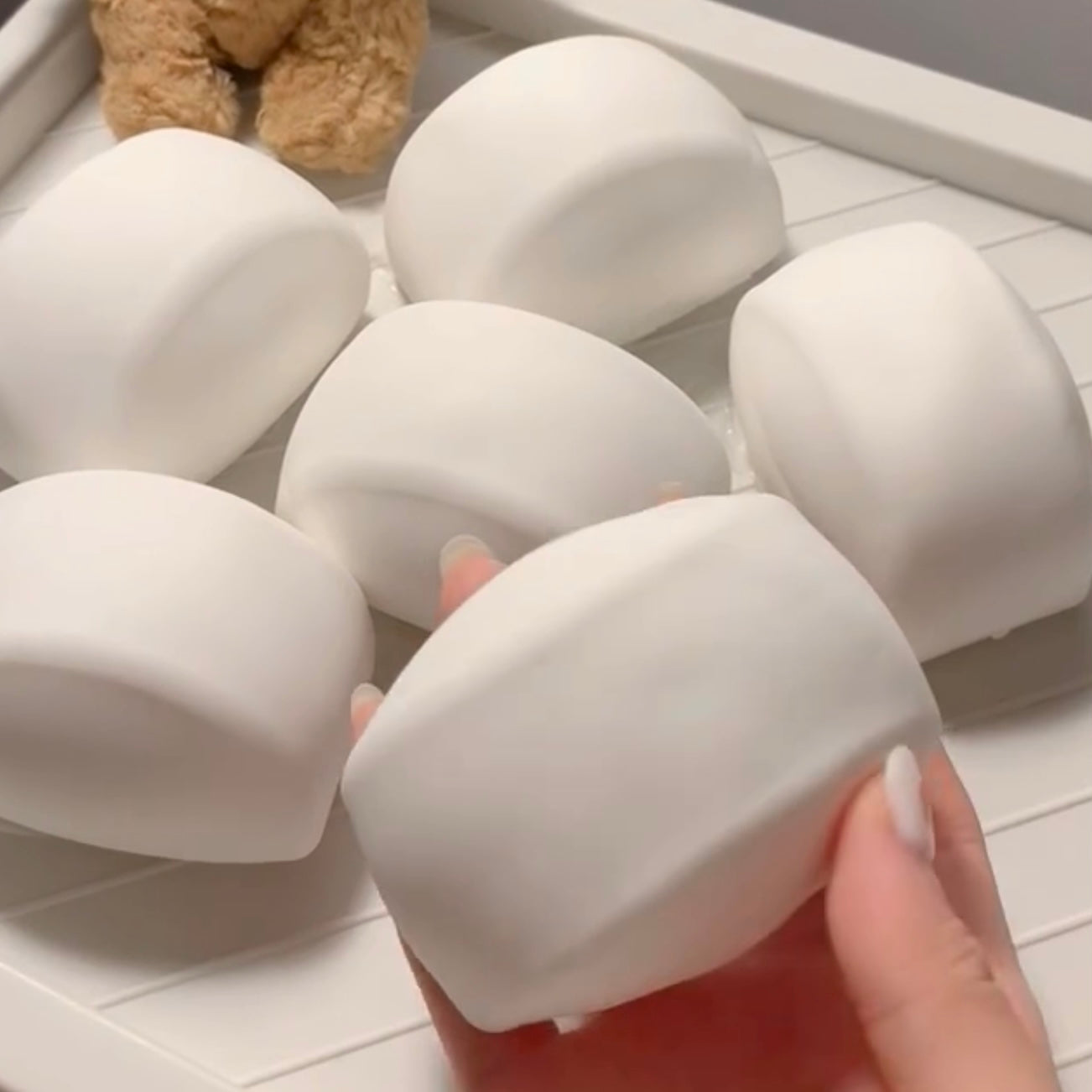 Crispy Building Block White Steamed Bun Handmade Stress Ball - Charming Cheese