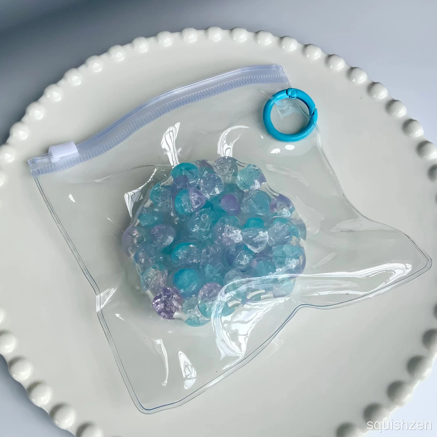 Handmade Transparent Colorful Beads Vacuum Stress ball