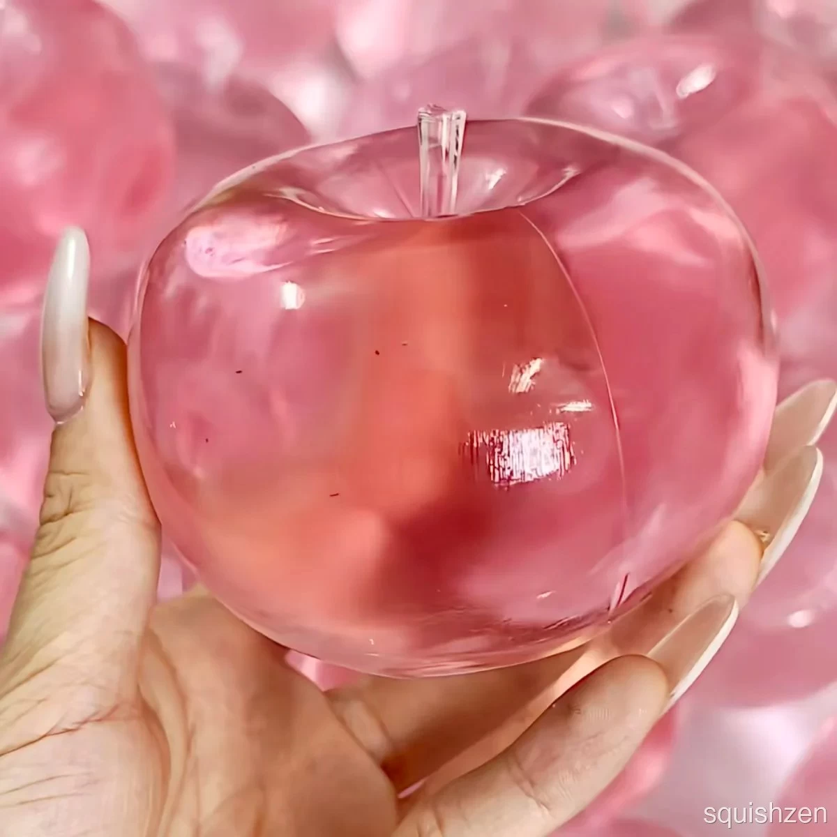 Formable Crystal Pink /Blue Creamy Texture Big Apple 🍎 Vaseline Stress Ball