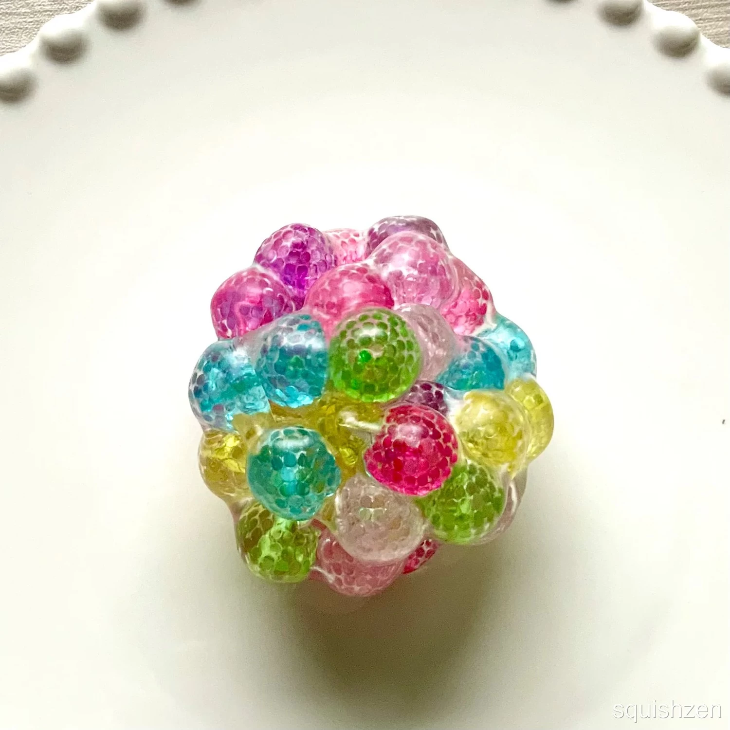 Handmade Rainbow-Colored Noisy Stress Ball Zip-tie Fidget Toy