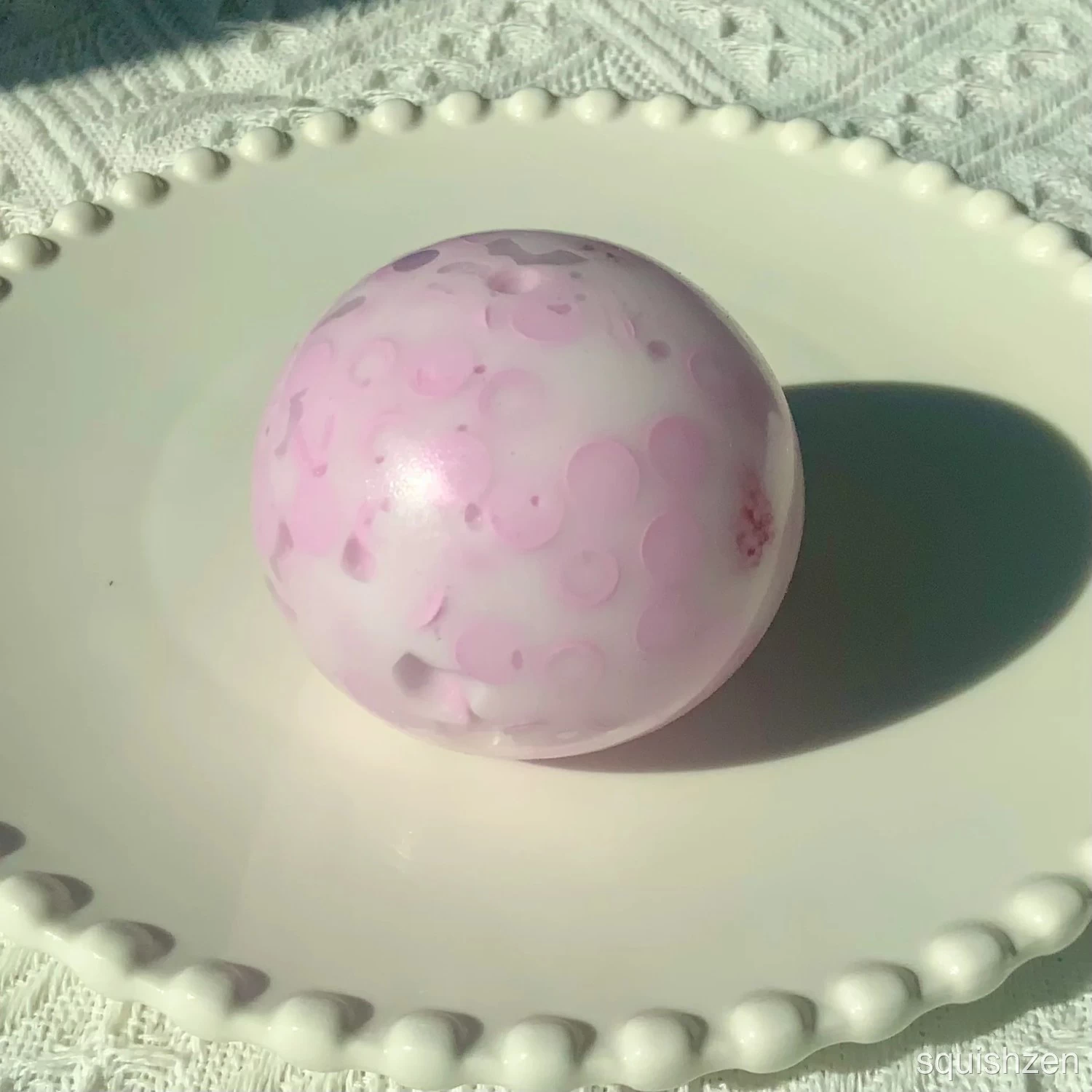 White Peach & Mint Green Sugar Balls & Round Blocks Handmade Stress Ball (6cm)