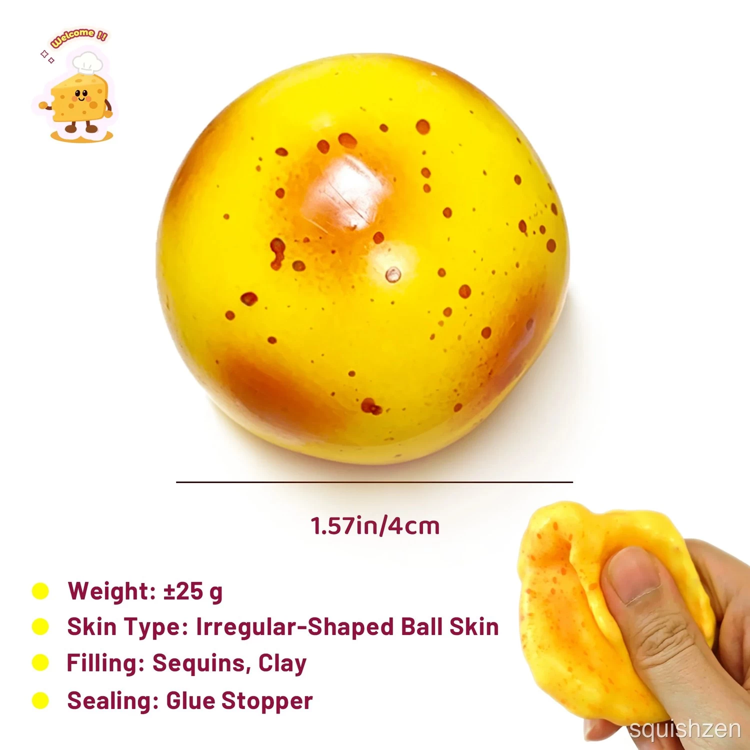 Crispy Glitter-filled Mini Potatoes Handmade Stress Ball Fidget Toy