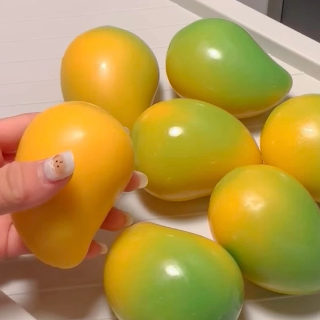 Crispy Yellow-green Color-changing Mango Handmade Stress Ball (55g) - Charming Cheese