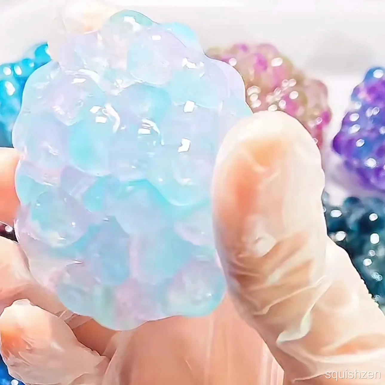 Handmade Transparent Colorful Beads Vacuum Stress ball