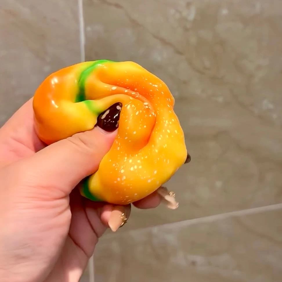 Chunky Crunchy Burger Stress Ball Fidget Toy - Charming Cheese