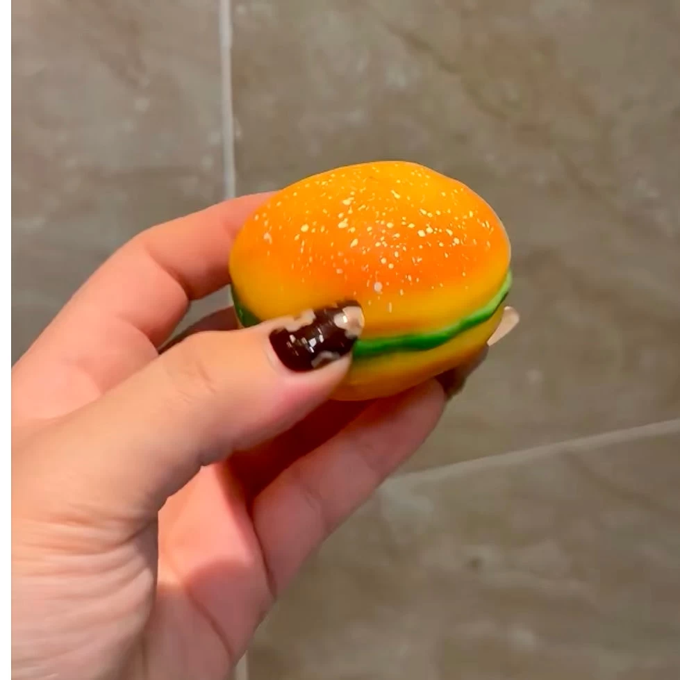 Chunky Crunchy Burger Stress Ball Fidget Toy - Charming Cheese