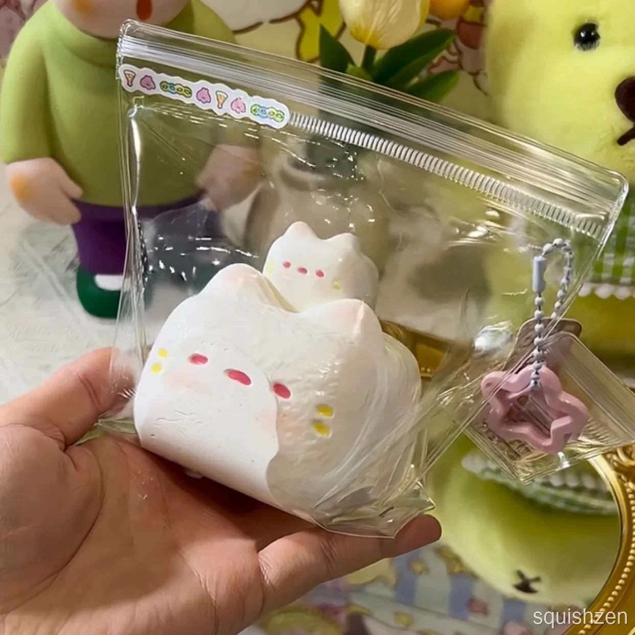 Milk candy cat kitty head bursting water-like texture taba squishy toy (240g)