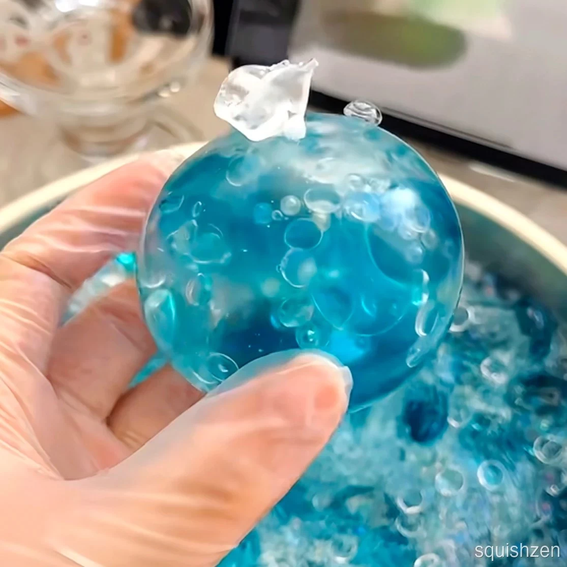 Gel-like Texture Ramune Soda Stress Ball Zip-tie Toy Fidget (5cm ball skin)