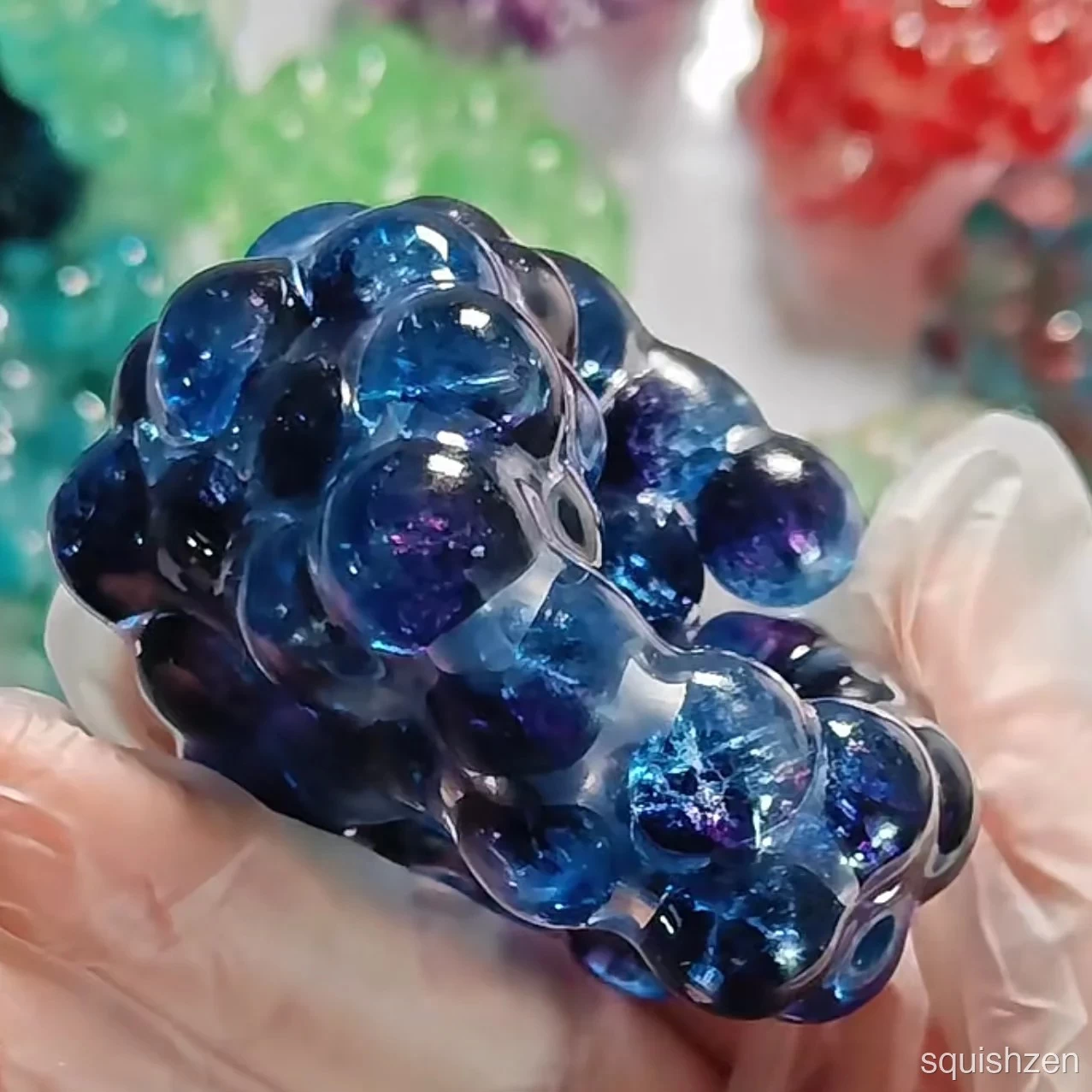Handmade Transparent Colorful Beads Vacuum Stress ball