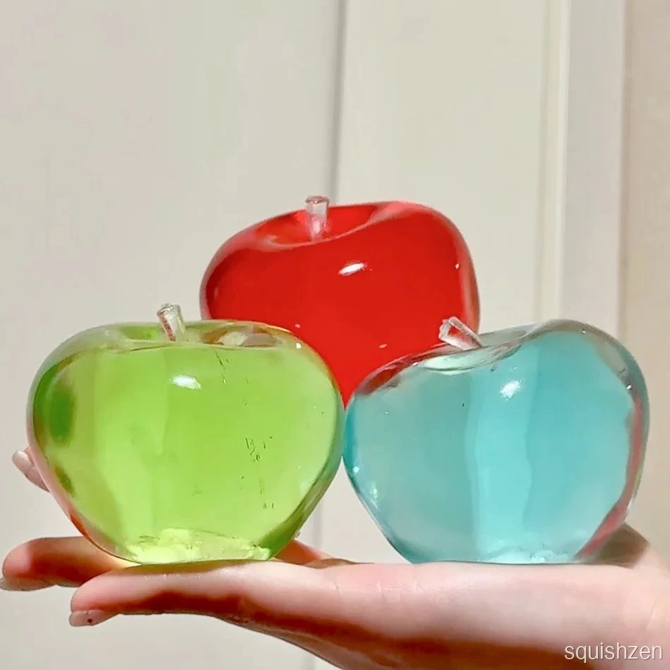 Formable Crystal Red /Green /Blue Creamy Texture Big Apple 🍎 Vaseline Stress Ball (7.5cm)
