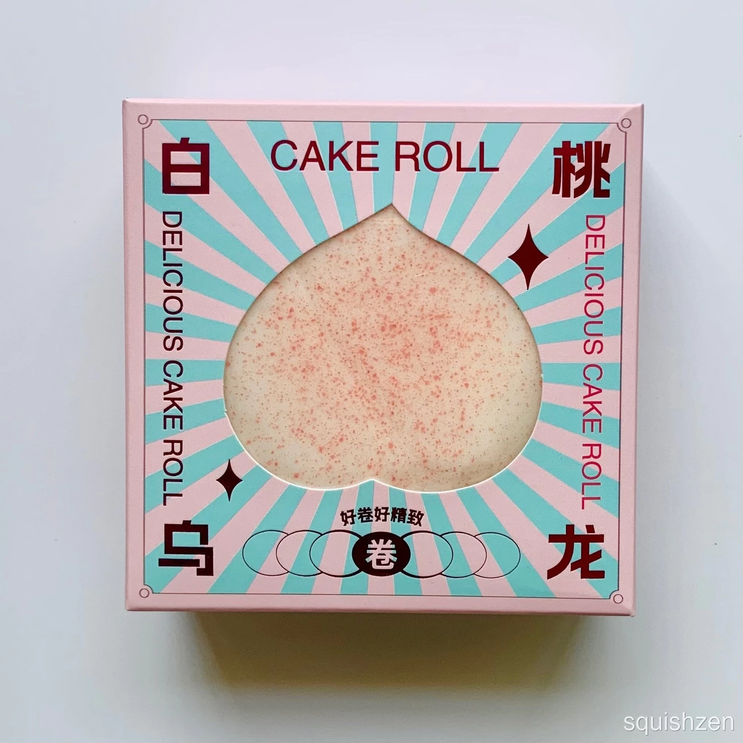 White Peach Cake Roll & Oreo Chocolate Cake Sticky Slow-rising Squishy Toy