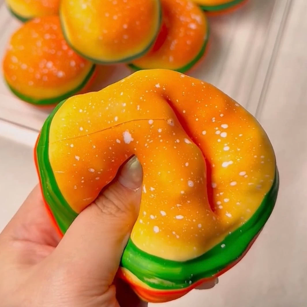 Chunky Crunchy Burger Stress Ball Fidget Toy - Charming Cheese