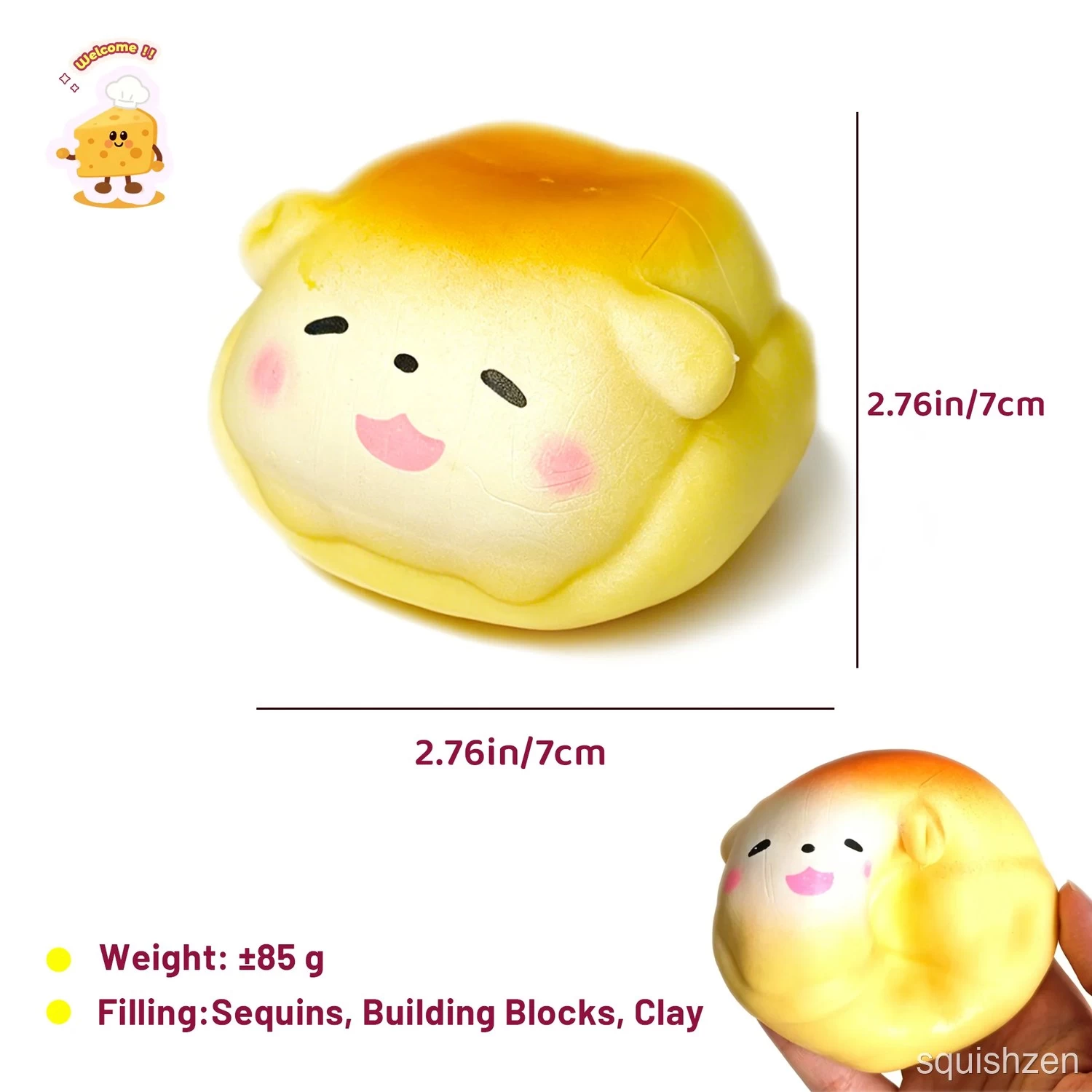Chunky Crunchy Doggy Bread Stress Ball Fidget Toy