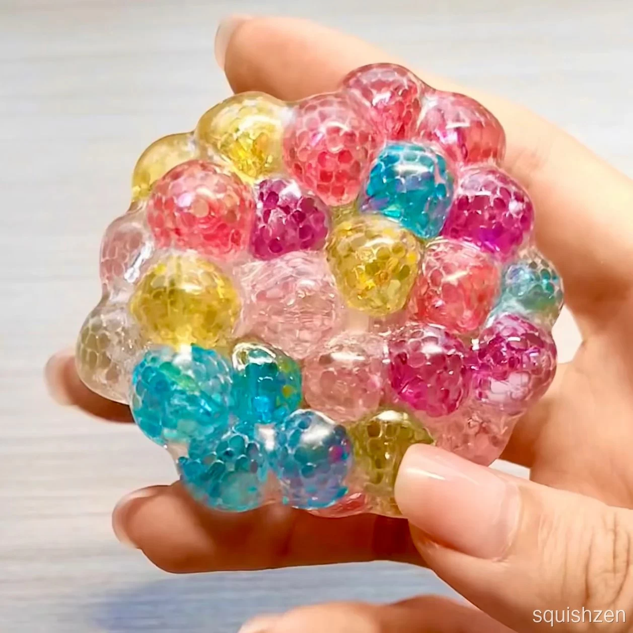 Handmade Rainbow-Colored Noisy Stress Ball Zip-tie Fidget Toy