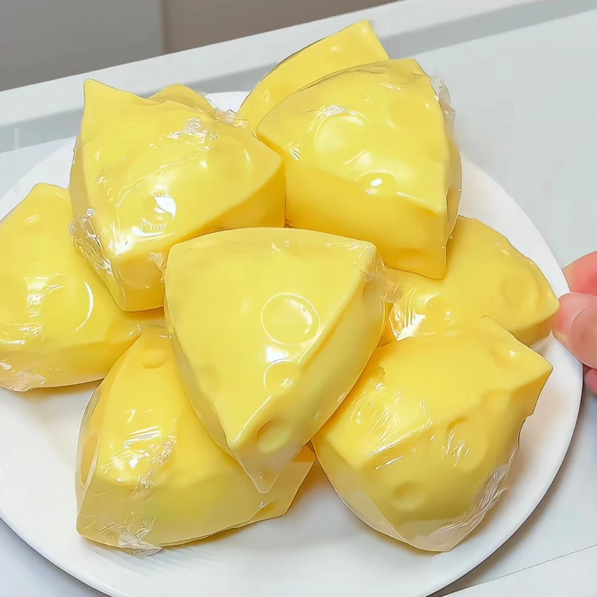 Crunchy Cute Triangle Cheese Building Blocks Filling Stress Ball Fidget Toy - Charming Cheese