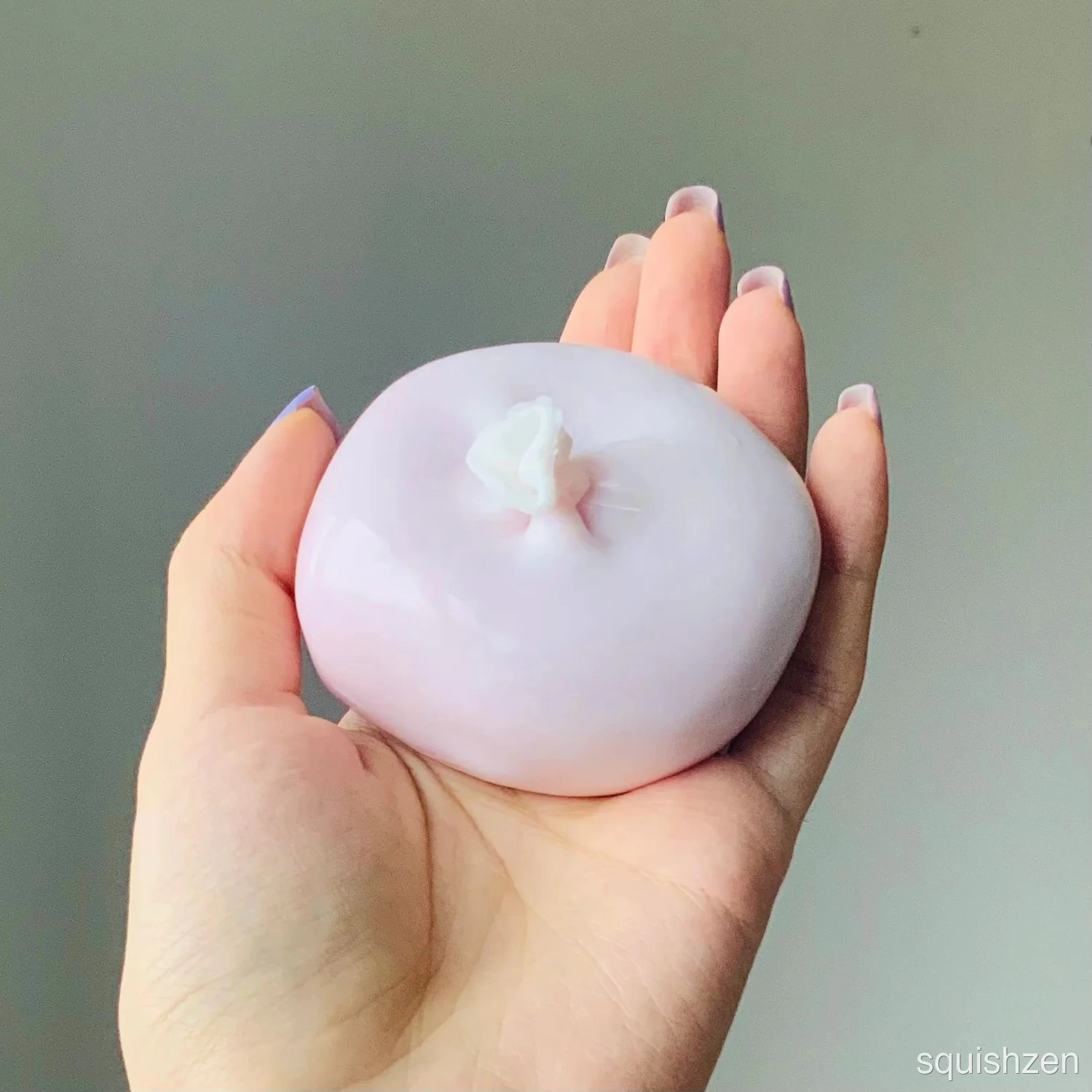 Handmade white thin-skin blue/ pink sand stress ball fidget zip-tie style