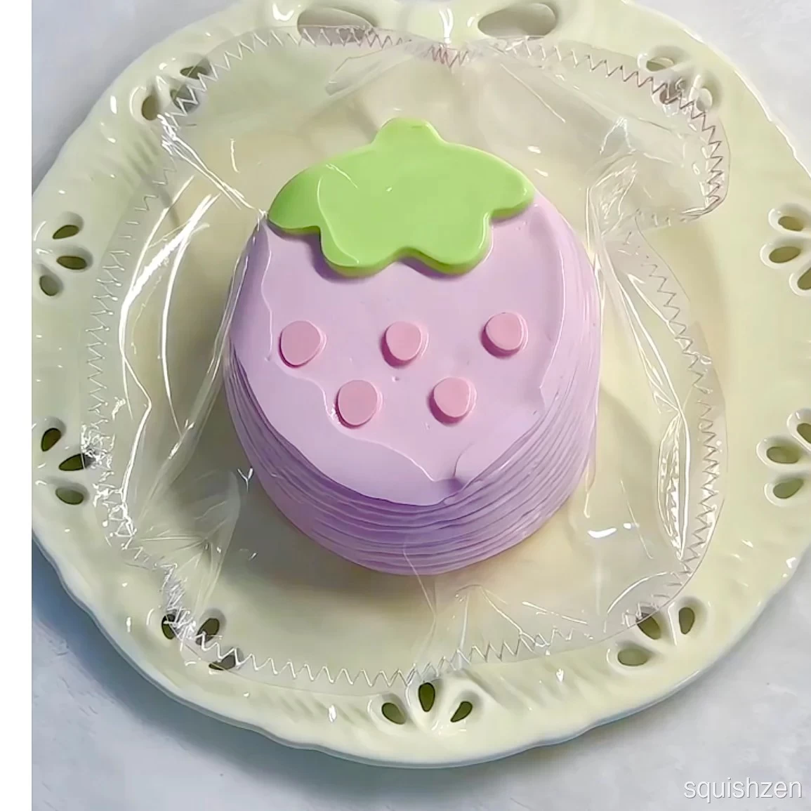 Strawberry Mille Crepe Cake Taba Squishy Toy
