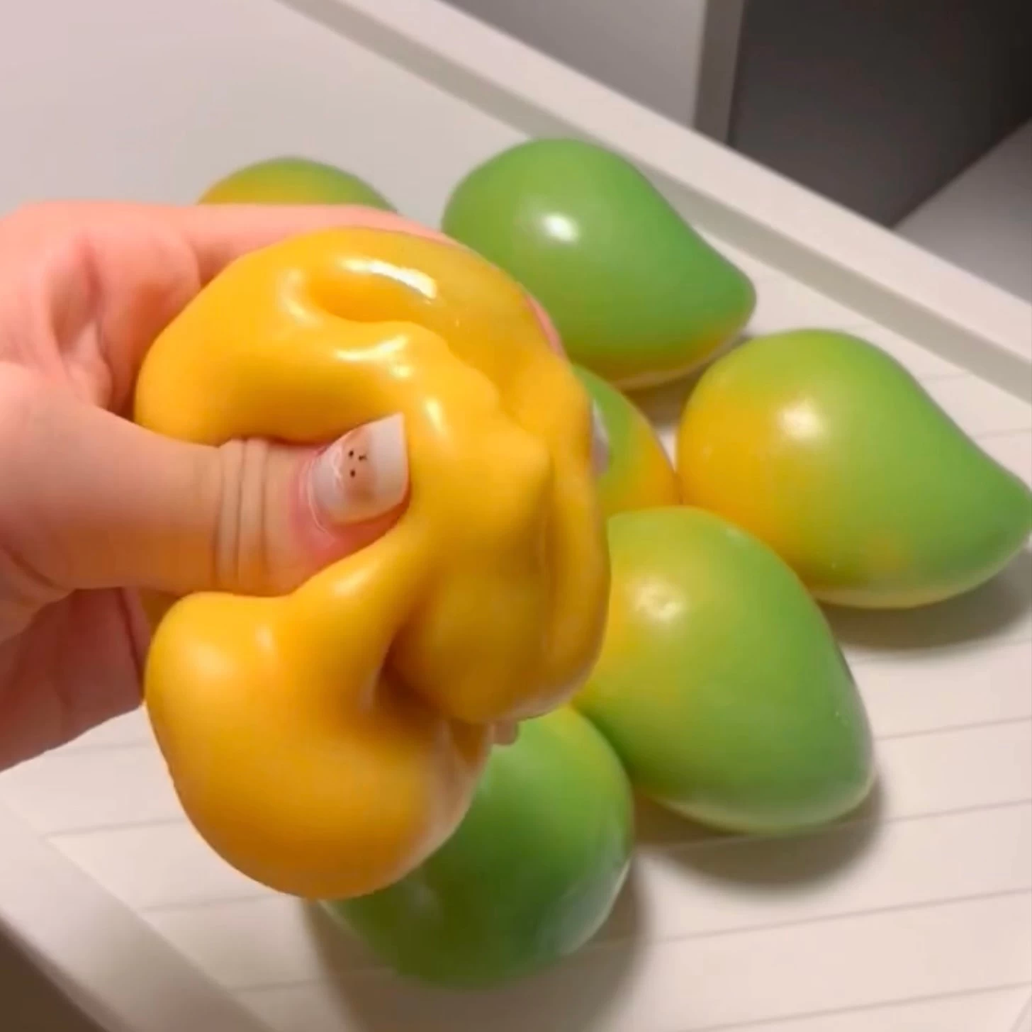 Crispy Yellow-green Color-changing Mango Handmade Stress Ball (55g) - Charming Cheese