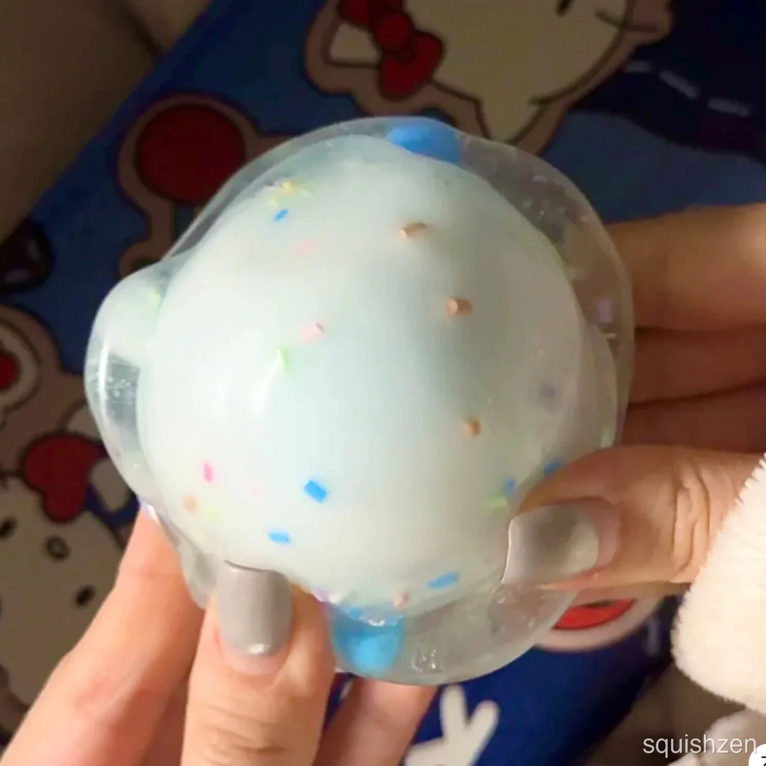 Wax Crispy Shell Sugar Crystals Macaron Blue Stress Relief Handmade Ball