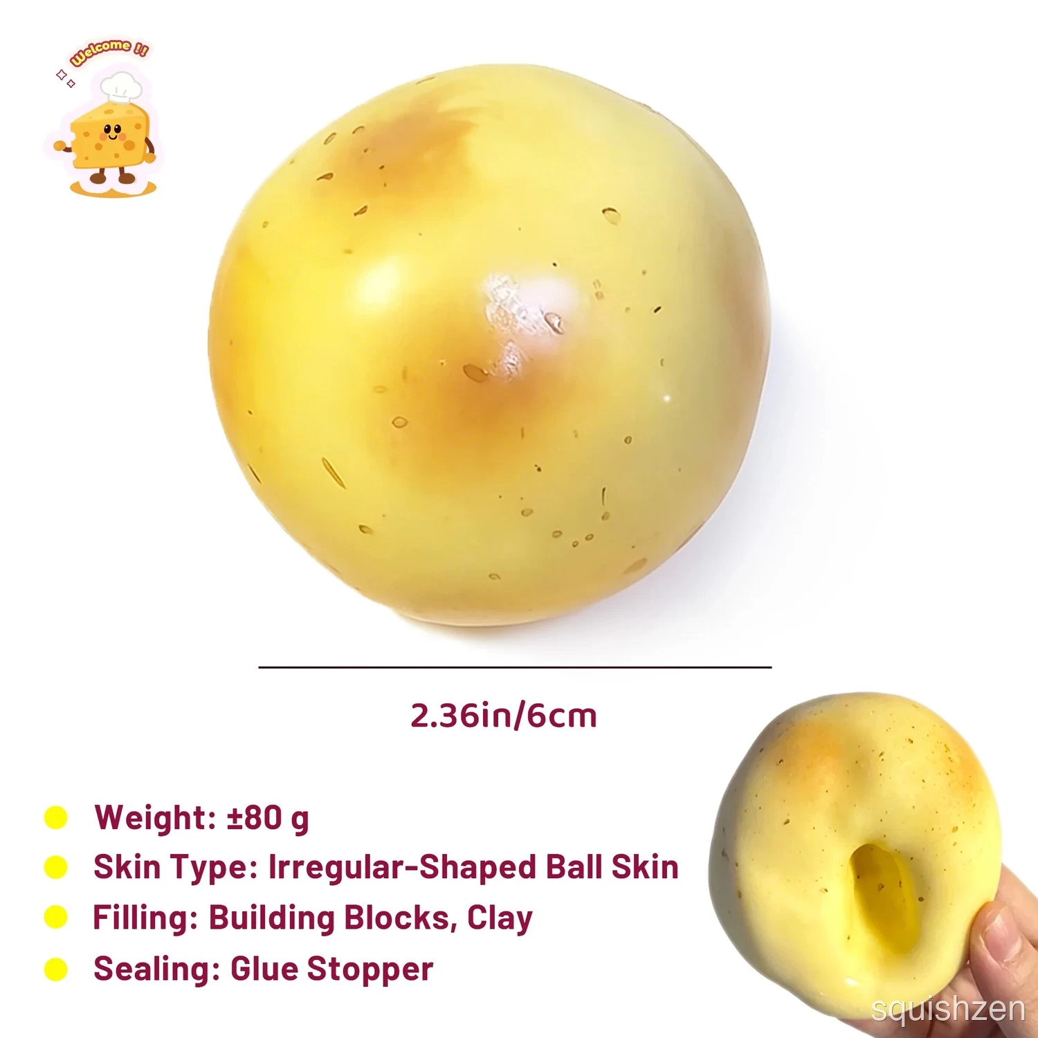 Crunchy Round Building Blocks Filling Potato Handmade Stress Ball