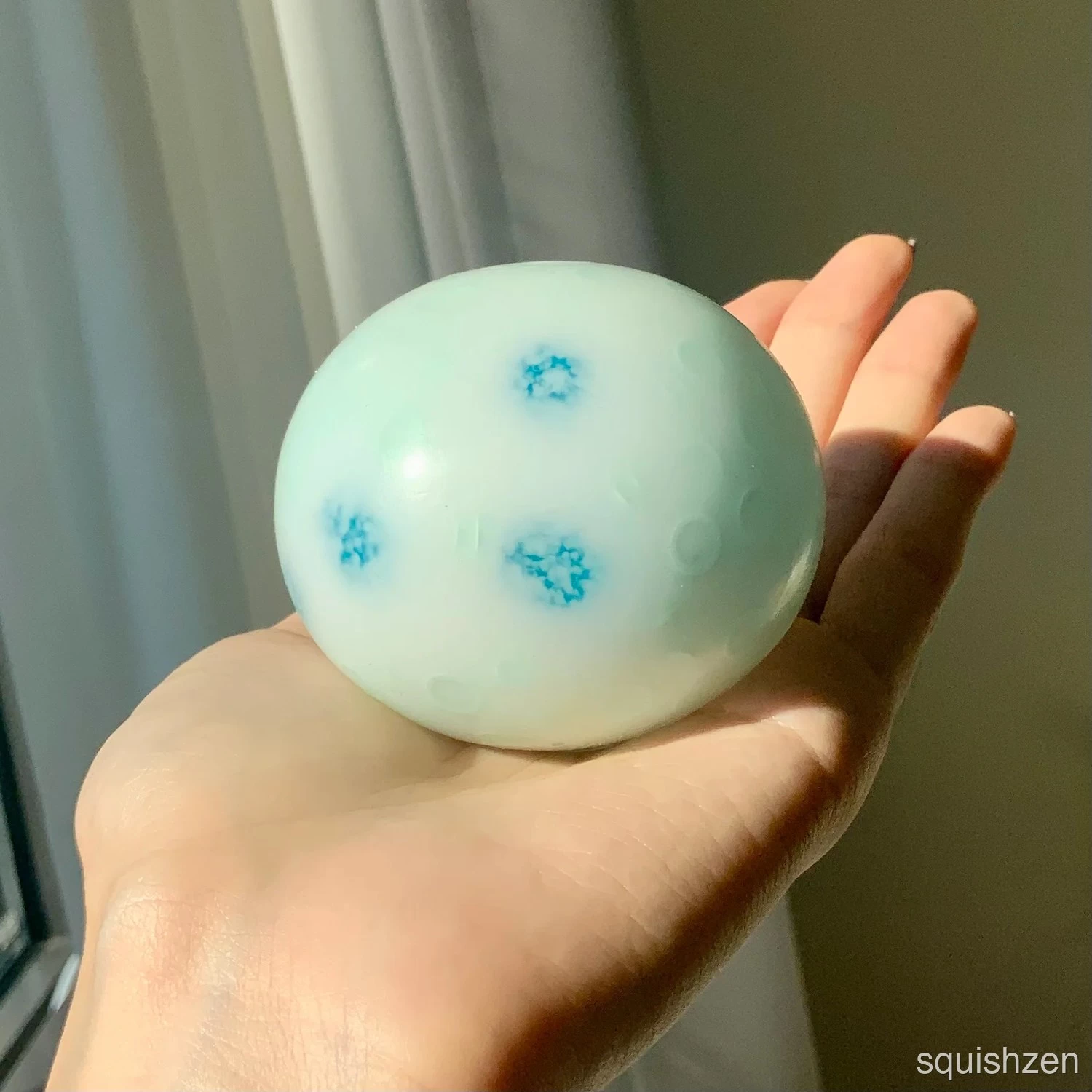 White Peach & Mint Green Sugar Balls & Round Blocks Handmade Stress Ball (6cm)