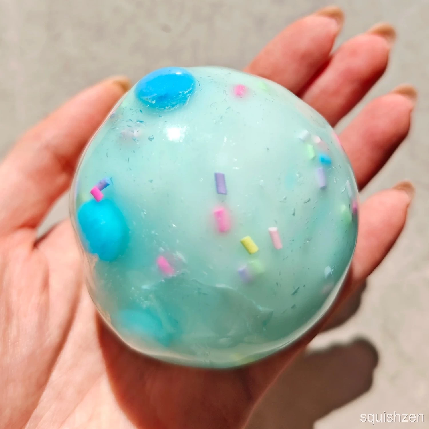 Wax Crispy Shell Sugar Crystals Macaron Blue Stress Relief Handmade Ball