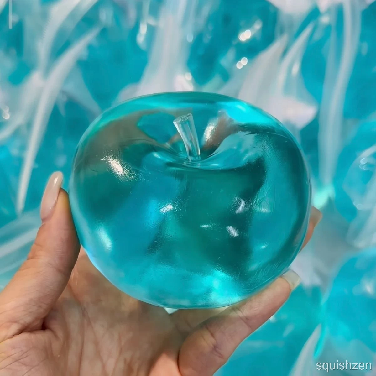 Formable Crystal Pink /Blue Creamy Texture Big Apple 🍎 Vaseline Stress Ball