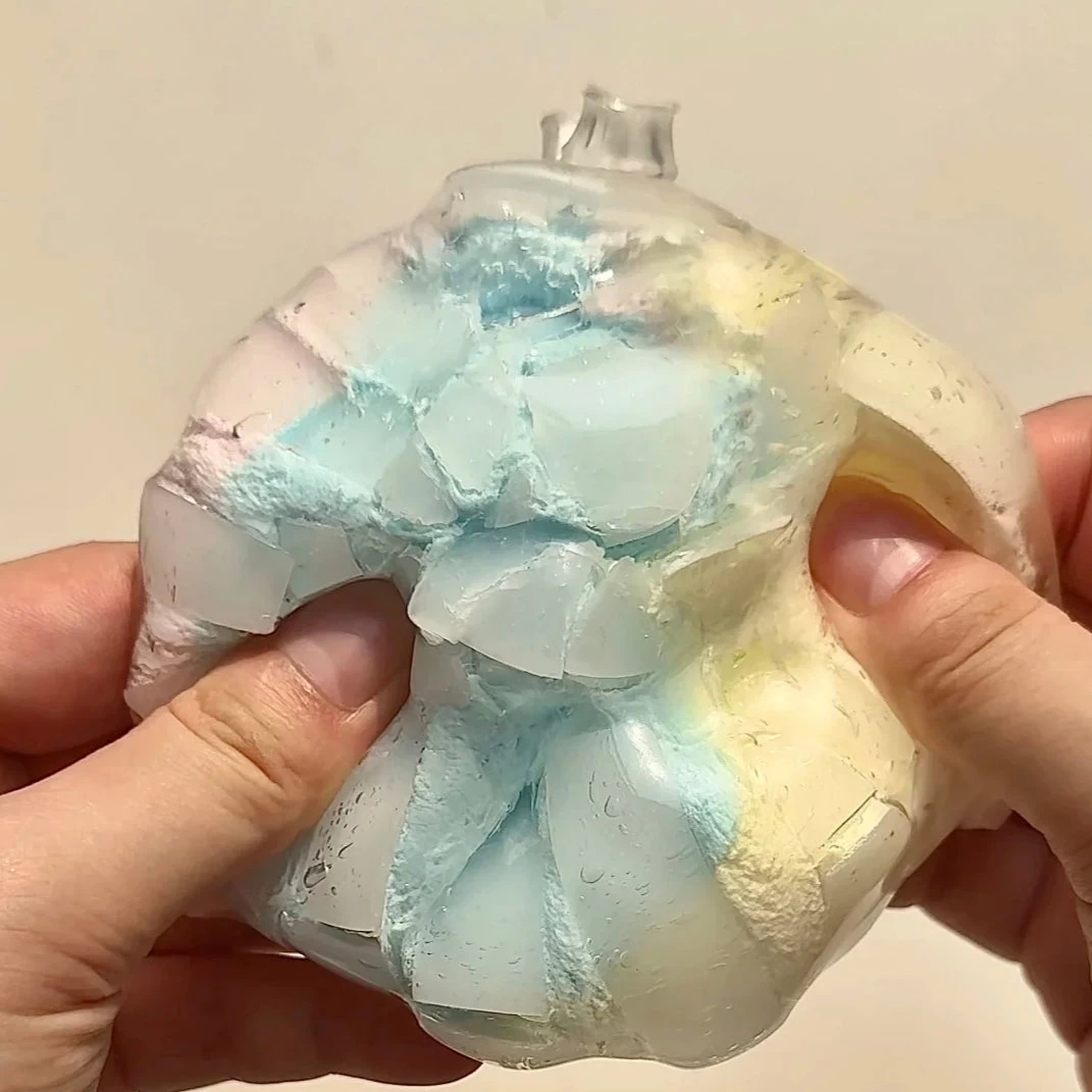 Crispy Wax Shell Three Colors Ice Cream Stress Relief Handmade Ball - Charming Cheese
