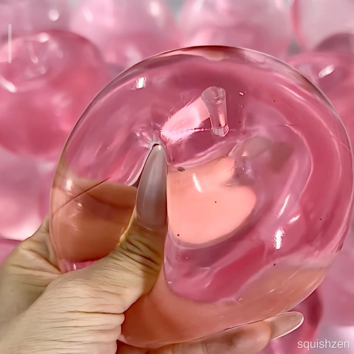 Formable Crystal Pink /Blue Creamy Texture Big Apple 🍎 Vaseline Stress Ball